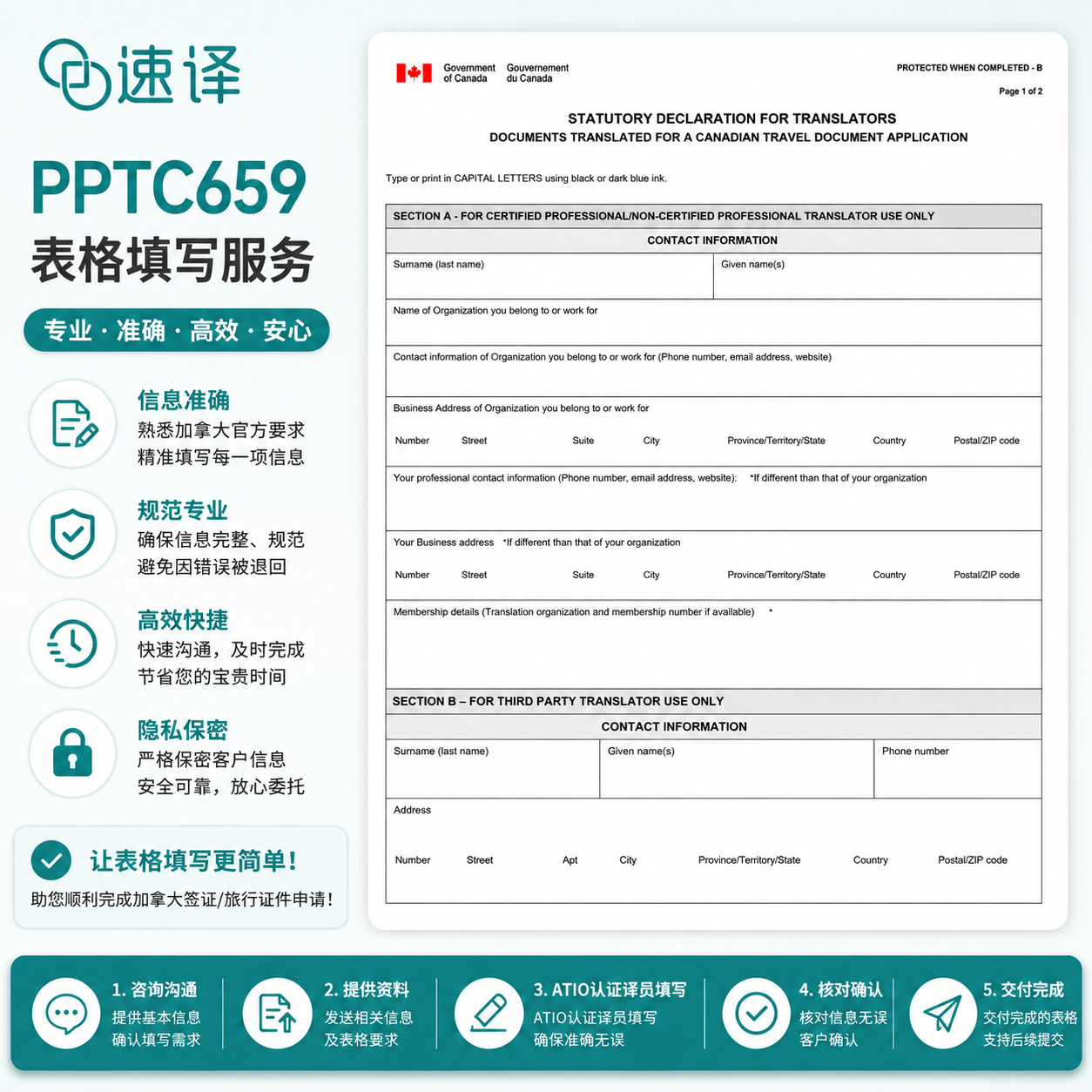 翻译声明表格填写 – PPTC659表格