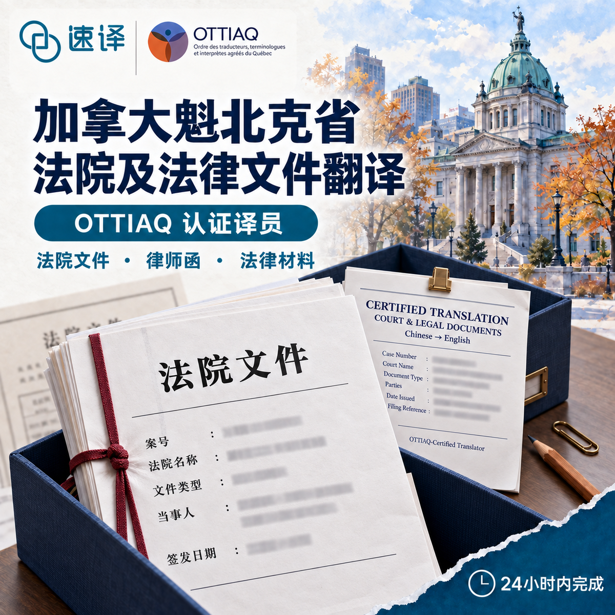 加拿大魁北克省OTTIAQ译员法律材料翻译