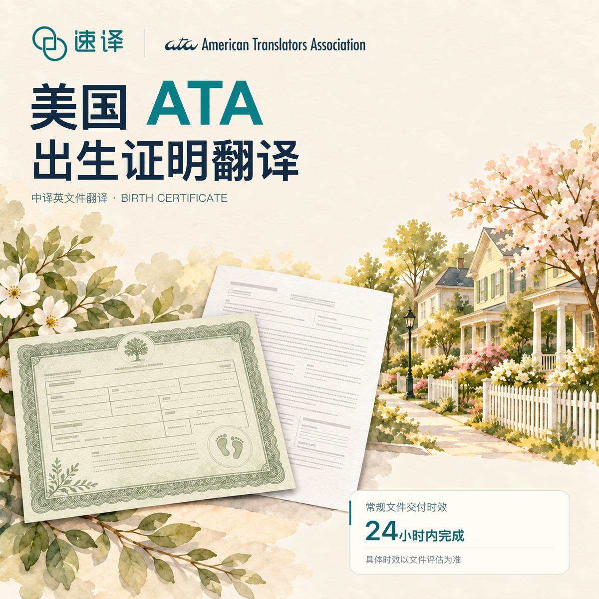 美国ATA认证译员出生证明翻译